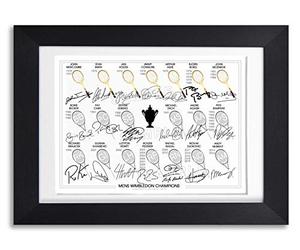 Mounted Gifts Wimbledon Mens Champions 1970 - Present Signed Autograph Poster Print Poster Framed Picture Gift All Winners Nadal Federer Djokovic Andy Murray (A4 Poster Only)