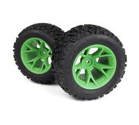 Mounted Linebacker Tire On Mt Wheel (Green/2Pcs)