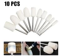 Mounted Polishers in Wool Material A Complete Set of Ten Designed to Fit All Common Rotary Machines With Standardized Attachment Diameter (3mm)