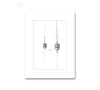 Mounted print of Boats on water pencil drawing