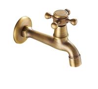 Mounted Washbasin Taps Antique Brass Wall Mount Double Using Water Faucet Bathroom Accessories Outdoor Sink Garden Taps Decorative Laundry Bibcock Cock for Bathroom(AT002)