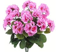 Mounteps 3 - Piece Set of Lifelike Artificial Geranium Flowers - Durable Fake Plants for Stunning Indoor & Outdoor Garden Decor (Pink Purple)