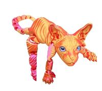 Mounteps 3D Guardian Cat,Mystic Meow Guardian Cat,Colorful Realistic Flexible Articulated (Red Gold)