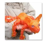Mounteps 3D Mystic Guardian Cat Figurine - Colorful Realistic Design with Flexible Articulated Joints | Mystic Meow Collectible, Home Decor & Gift for Cat Lovers & Witchy Aesthetic Fans (Crystal Red)