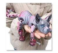 Mounteps 3D Mystic Guardian Cat Figurine - Colorful Realistic Design with Flexible Articulated Joints | Mystic Meow Collectible, Home Decor & Gift for Cat Lovers & Witchy Aesthetic Fans (Black Red)