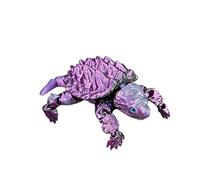 Mounteps 3D Printed Articulated Alligator Snapping Turtle Figure with Movable Jaw - Realistic Desktop Decor 3-d Printed Alligator Snapping Turtle Mouth Movable (19cm-black purple)