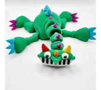 Mounteps 3D Printed Articulated Flexi Toy Playtime Pianosaurus 3D Toy Great Gift (B)