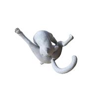 Mounteps Artistic White Cat Figurine in Humorous Stance No Shame Cat Licking Butt Sculpture, Funny Cat Figurine Home Decor, Whimsical Kitty Ornaments Centerpiece, Artificial Resin Kitty Statues
