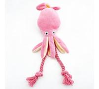 Mounteps Durable Squeaky Plush Dog Toy, Squid Octopus Rope Chew Toy