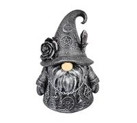 Mounteps Fantasy Wizard Gnome Statue Figurine, Gothic Gnomes Collectible Fall Decor, Resin Wizard Statue for Indoor Scary Table Shelf Tier Tray Ornament, Dark Fantasy Statue Home Decoration Gift