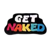 Mounteps Get Naked Bath Mat - Funny Non-Slip Absorbent Microfiber, Washable Shower Rug for Bathroom Floor Decor (Black & Multicolor)