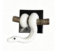 Mounteps Golden Ball Python Wall Sculpture, 3D Gothic Resin Snake Figurine with Branch, Strength & Prosperity Symbol Wall Art, Artistic Hanging Ornament for Entryway Bar Home Interior Wall Decoration