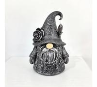 Mounteps Gothic Wizard Gnome Figurine, Resin Dark Fantasy Scary Statue, Halloween Fall Collectible Indoor Decor for Table Shelf Tier Tray, Home Decoration Gift