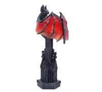 Mounteps Halloween Gothic Bat Wing Lamp - Red Glow Cathedral Base, Vampire Table Light, Spooky Witchy Decor for Horror Room, Bedroom & Living Room