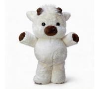 Mounteps Highland Cow Soft Plush Toy, Adorable Furry Running Cow Stuffed Animal, Cute Plush Cow for Stress Relief, Emotional Support & Home Decor (White)