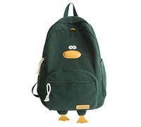 Mounteps Kawaii Corduroy Duck School Backpack - Cute Cartoon Rucksack for School Students | Durable Daily Use Bag, Adorable Gift (Green)