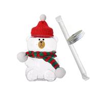 Mounteps New Bear Straw Cup, Bear Sippy Cup 19oz Clear Bears Cup with Lid and Straw Cute Kawaii Bears Bottle Mug for Juice Milk Tea Smoothies Infused Water Beverage Food (Perforated lid + Straw)