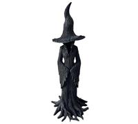 Mounteps New Witch Statue, Resin Hand-Painted Enchanting Witch Statue, Witch Figurine Crafted Desktop Ornament, Halloween Decorations Indoor Ornament Figurine