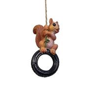 Mounteps Outdoor Tire Squirrel Statue Ornament Hanging Decor Spring Summer Garden Squirrel Statue Hanging Ornament Small Squirrel Wall Hanging Accessory