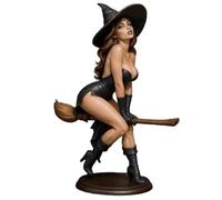 Mounteps Spellbound Beauty Sexy Witch Bookshelf Figurine Witch Statue Gothic Home Decor