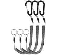 Mounteps Spiral Spring Coil Cord Strap Rope Keychain Retractable Safety Coiled Lanyard (3pcs)