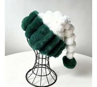 Mounteps Striped Splicing Double-Layer Plush Christmas Hat - Soft Unisex Santa Hat, Easy Hand Washable, Holiday Decor for Party/COS/Christmas Eve
