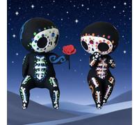 Mounteps Sugar Skull Couple Statue, Resin Crafts Sugar Skull Decor - Handmade Collectible Figurine, Day of the Dead/Halloween Home Decor & Display