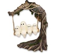 Mounteps Swinging Shadows: Ghost on a Tree Swing, Halloween Swing Ghost Ornament, Cute Ghost Figurine, Spooky Ghosts Halloween Decor (B)