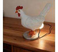 Mounteps USB 3D LED Chicken Egg Night Light | Resin Rooster Animal Lamp, Soft Glow Table Lamp for Bedroom, Portable USB-Powered, Ideal Birthday Gift