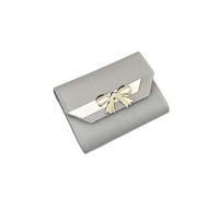 Mounteps Women PU Leather Bowknot Small Coin Purse Card Wallet Holder Mini Bag Purse (Grey)
