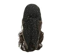 Mounteps Women's 31.5" Solid Head Scarf - Sparkle Glitter Hair Bandana (Black)