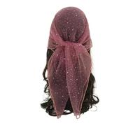 Mounteps Women's 31.5" Solid Head Scarf - Sparkle Glitter Hair Bandana (Pink)