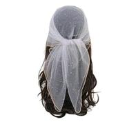 Mounteps Women's 31.5" Solid Head Scarf - Sparkle Glitter Hair Bandana (White)