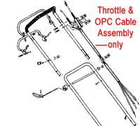 Mountfield Empress Throttle & OPC Cable Assembly M6659