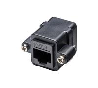 Goobay 81365 RJ45 Mounting Adapter with Mounting Flange, CAT 6, Black