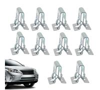 Mounting clips for car trim - 10-piece metal retention buckle set, universal mounting parts for dashboard interior trim, curved steel plate mount for use in the