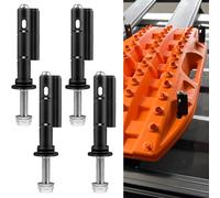 Mounting Pins for Recovery Boards, 4 PCS Lockable Traction Board Mount Pins, Safety Theftproof Mounting Pins Compatible with MaxTrax MKII Recovery Boards, Including M10 Bolts, 140MM Pins