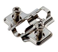 Mounting Plate for Soft Close Hinges - with Euro Screw - Bright Zinc Plated | Soft Close Cabinet Door Hinges - Lightweight Interior Door - Wardrobe/Cupboard Hinge