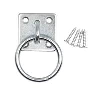 Mounting Ring - Iron 5 x 5 x 2.5 cm Wall Mounting Robust Square Wall Mounting Ring with 6.6 cm Ring Diameter, Stable Tie Hook Retaining Ring, Mounting Ring for Training, Cleaning, Trailer, S