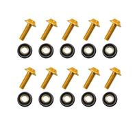 Mounting Screws 10PCS M5x16mm Motorcycle Windscreen Windshield Bolts Screws Nut Fastener For Suzuki For Yamaha(Gold)