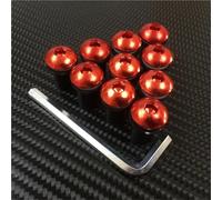 Mounting Screws 10PCS M5x16mm Motorcycle Windscreen Windshield Bolts Screws Nut Fastener For Suzuki For Yamaha(Rosso)