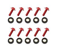 Mounting Screws 10PCS M5x16mm Motorcycle Windscreen Windshield Bolts Screws Nut Fastener For Suzuki For Yamaha(Rosso)