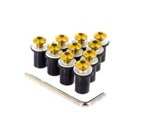 Mounting Screws Motorcycle Windshield Bolts Screw Nut Fastener Kit M5 5mm 10PCS For NVX AEROX 155 For NMAX155 XMAX125 250 300 400(Gold)
