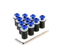 Mounting Screws Motorcycle Windshield Bolts Screw Nut Fastener Kit M5 5mm 10PCS For NVX AEROX 155 For XMAX 125 250 300 400(Blu)