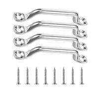 Mounting Set - Four Stainless Steel Lacey Brackets, Marine Grade Mounting Plates with Screws | Durable Load Securing Hardware | Kayak, Canoe, Trailer, Truck, Storage, Repair,