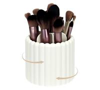 Mounting UP 360 Rotating Makeup Brush Holder Office Supplies Holder 7 Slots Make Up Brush Organizer Removable Spinning Cosmetic Brushes Storage Pen Holder for Vanity, White Dresser, Desk,BT-W-UK