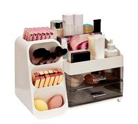 Mounting UP Make Up Organizer With Drawers For Your Beauty Essential,Spacious Cosmetic Display Case,Perfect Storage Solution For Your Bedroom Dresser Or Vanity Countertop Storage,White, HZH-W-UK