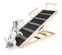 Mounting UP Wooden Adjustable Pet Dog Ramp For Bed Sofa Car For Small Large Dogs Non Slip Rubber Surface 110cm Long and Adjustable from 30cm to 60cm Height Up to 80kg GPT-XJ-110-1