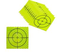 Mountlaser Reflector Target Sticker, 20PCS 50x50mm Fluorescent Yellow Survey Reflective Tape for Total Station, Self-Adhesive Prism Target Sheet for Tunnel, Bridge & Engineering Measurement