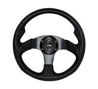 Mountney M32M311B M Range Steering Wheel ,With Black Anodised Center, 3 Spoke in Black Leather ,340mm in Size